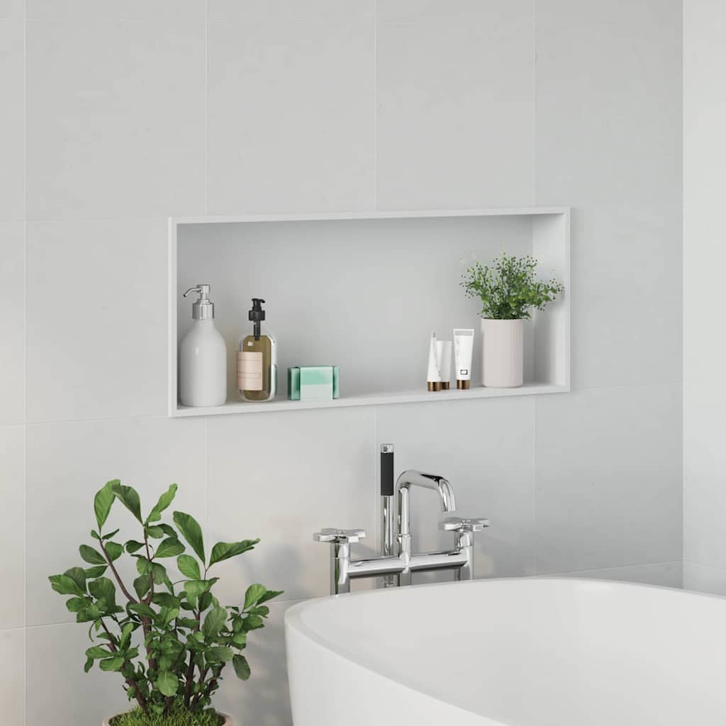 vidaXL Shower Niche White 75 x 30 x 9.5 cm Stainless Steel