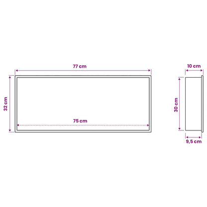 vidaXL Shower Niche White 75 x 30 x 9.5 cm Stainless Steel