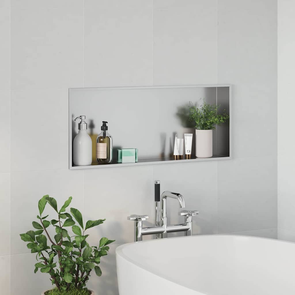 vidaXL Shower Niche Silver 75 x 30 x 9.5 cm Stainless Steel