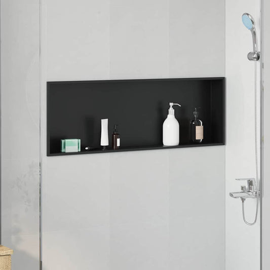 vidaXL Shower Niche Black 90 x 30 x 9.5 cm Stainless Steel