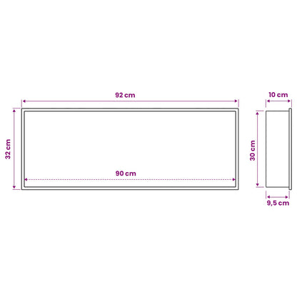 vidaXL Shower Niche Black 90 x 30 x 9.5 cm Stainless Steel