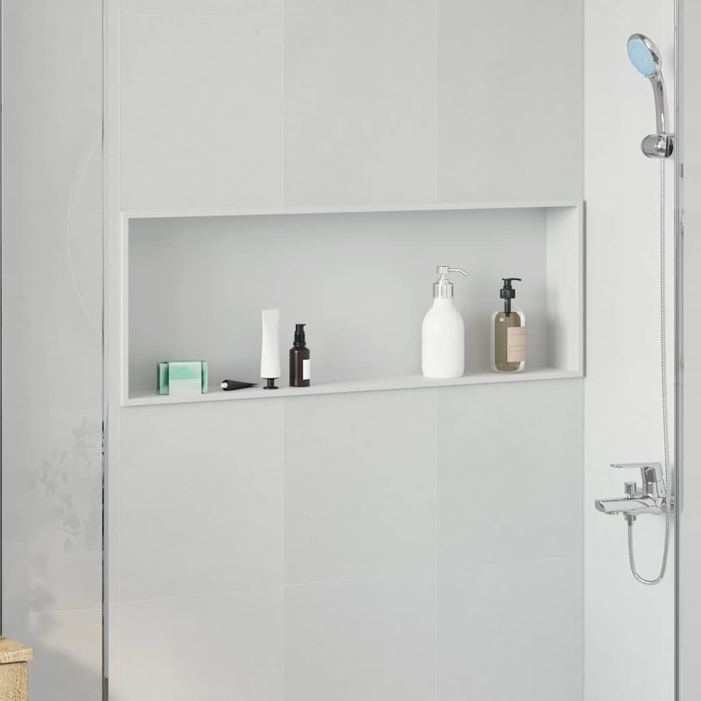 vidaXL Shower Niche White 90 x 30 x 9.5 cm Stainless Steel