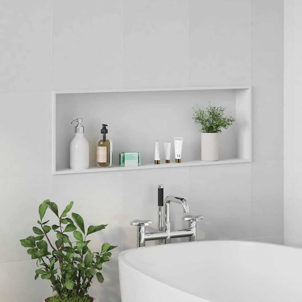 vidaXL Shower Niche White 90 x 30 x 9.5 cm Stainless Steel