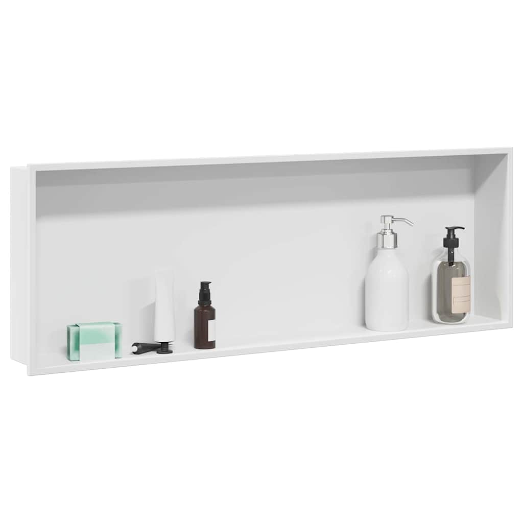 vidaXL Shower Niche White 90 x 30 x 9.5 cm Stainless Steel