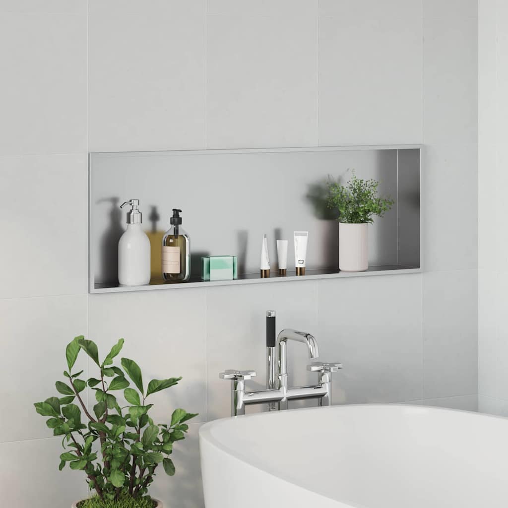 vidaXL Shower Niche Silver 90 x 30 x 9.5 cm Stainless Steel