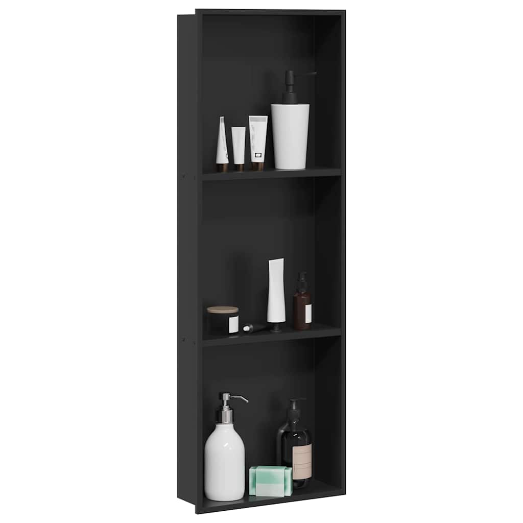 vidaXL Shower Niche Black 92 x 32 x 10 cm Stainless Steel
