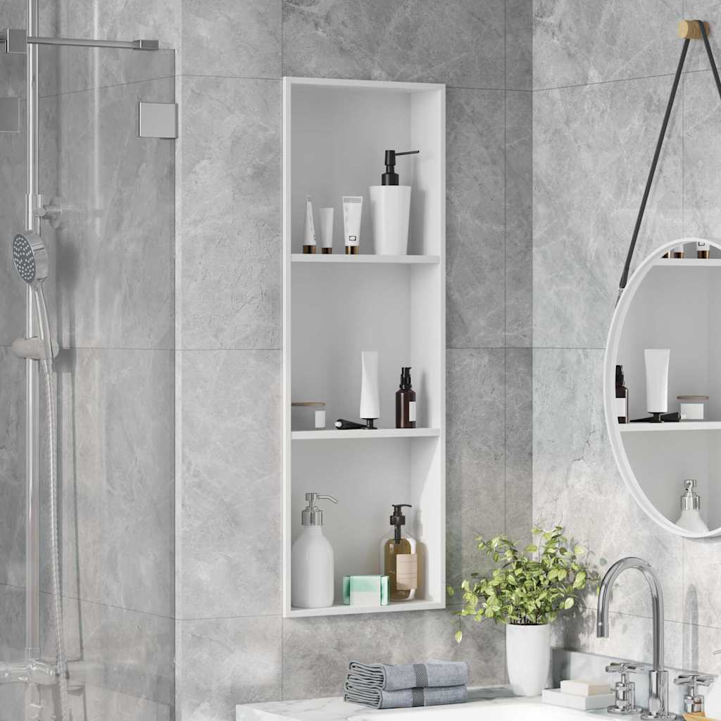 vidaXL Shower Niche White 90 x 30 x 9.5 cm Stainless Steel
