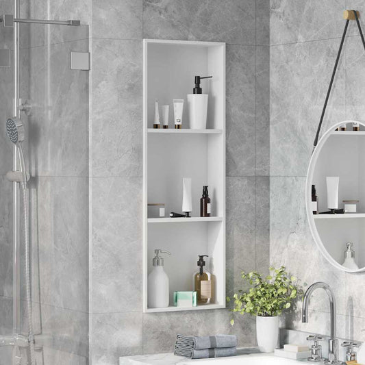 vidaXL Shower Niche White 90 x 30 x 9.5 cm Stainless Steel