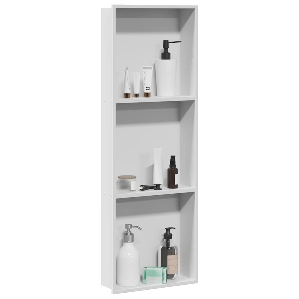 vidaXL Shower Niche White 90 x 30 x 9.5 cm Stainless Steel