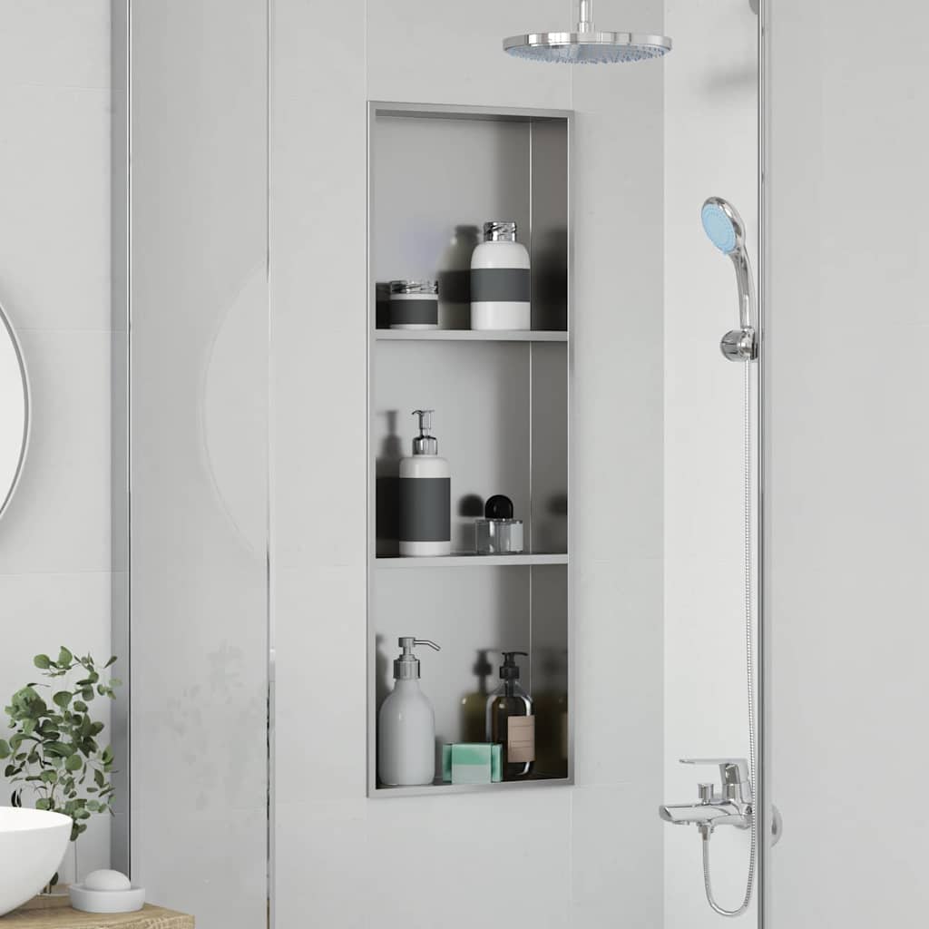 vidaXL Shower Niche Silver 90 x 30 x 9.5 cm Stainless Steel