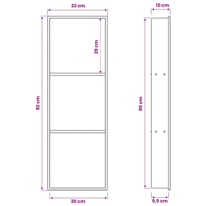vidaXL Shower Niche Silver 90 x 30 x 9.5 cm Stainless Steel