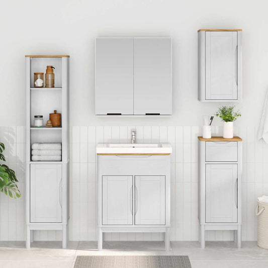 vidaXL Bathroom Cabinet FLORO White 35 x 30 x 90 cm Solid Pine Wood