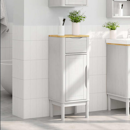 vidaXL Bathroom Cabinet FLORO White 35 x 30 x 90 cm Solid Pine Wood