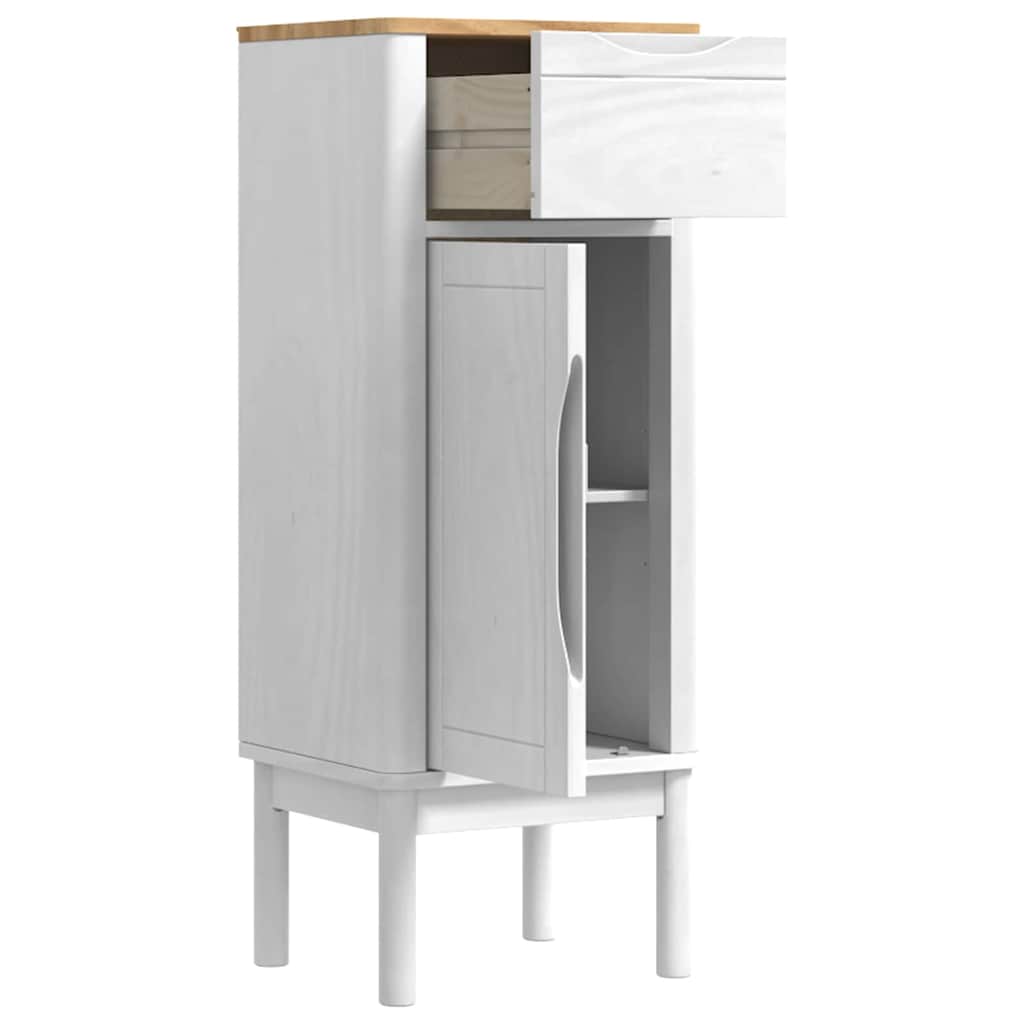 vidaXL Bathroom Cabinet FLORO White 35 x 30 x 90 cm Solid Pine Wood