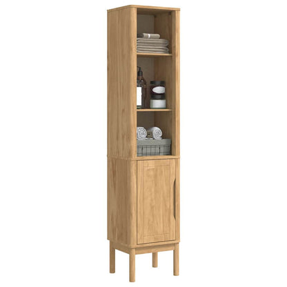 vidaXL Bathroom Tall Cabinet FLORO Wax Brown 35 x 30 x 160 cm