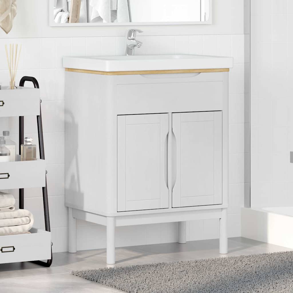 vidaXL Bathroom Sink Cabinet with Shelf FLORO White 60 x 40 x 80 cm