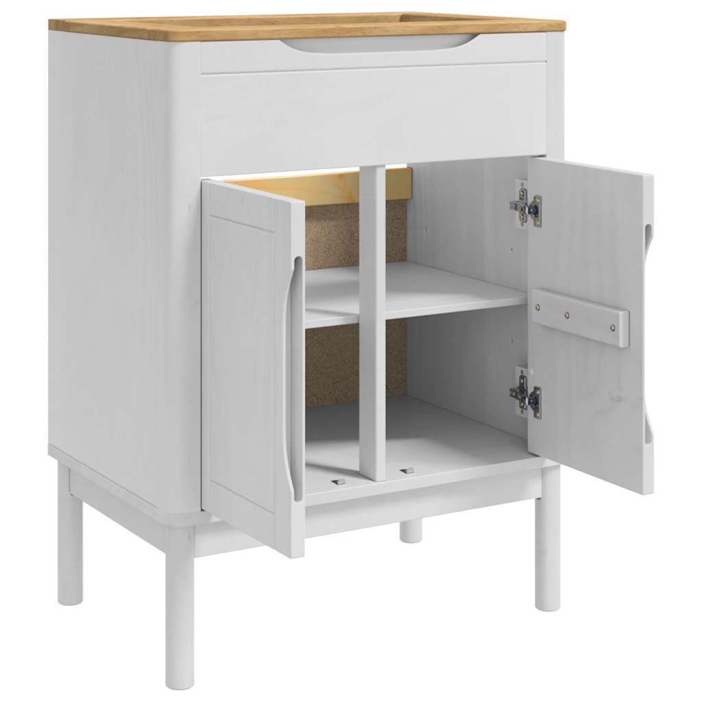 vidaXL Bathroom Sink Cabinet with Shelf FLORO White 60 x 40 x 80 cm
