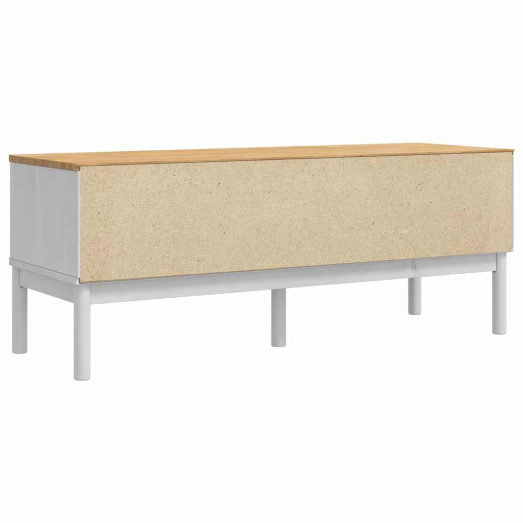 vidaXL Hallway Bench FLORO White 115 x 40 x 45 cm Solid Pine Wood