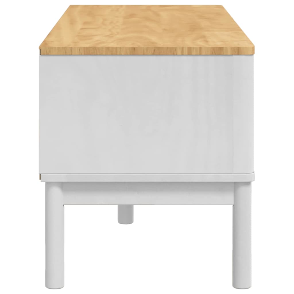 vidaXL Hallway Bench FLORO White 115 x 40 x 45 cm Solid Pine Wood