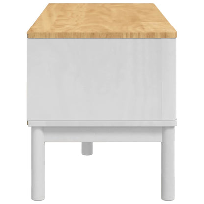vidaXL Hallway Bench FLORO White 115 x 40 x 45 cm Solid Pine Wood