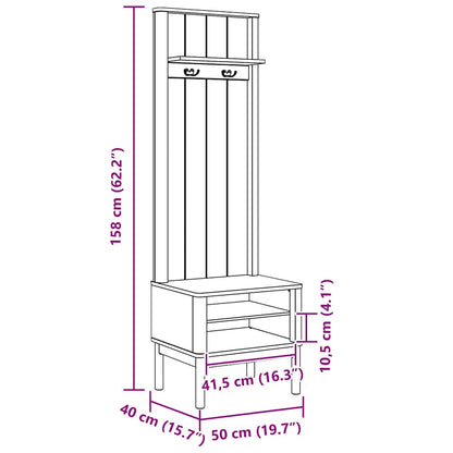 vidaXL Hallway Cabinet with Shelf FLORO Wax Brown 50 x 40 x 158 cm