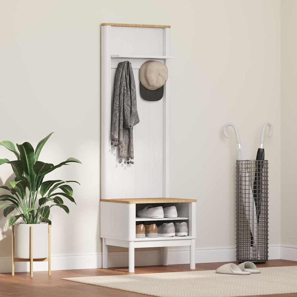 vidaXL Hallway Cabinet FLORO White 50 x 40 x 158 cm Solid Pine Wood