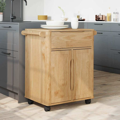 vidaXL Kitchen Trolley FLORO Wax Brown 72.5 x 45 x 80 cm