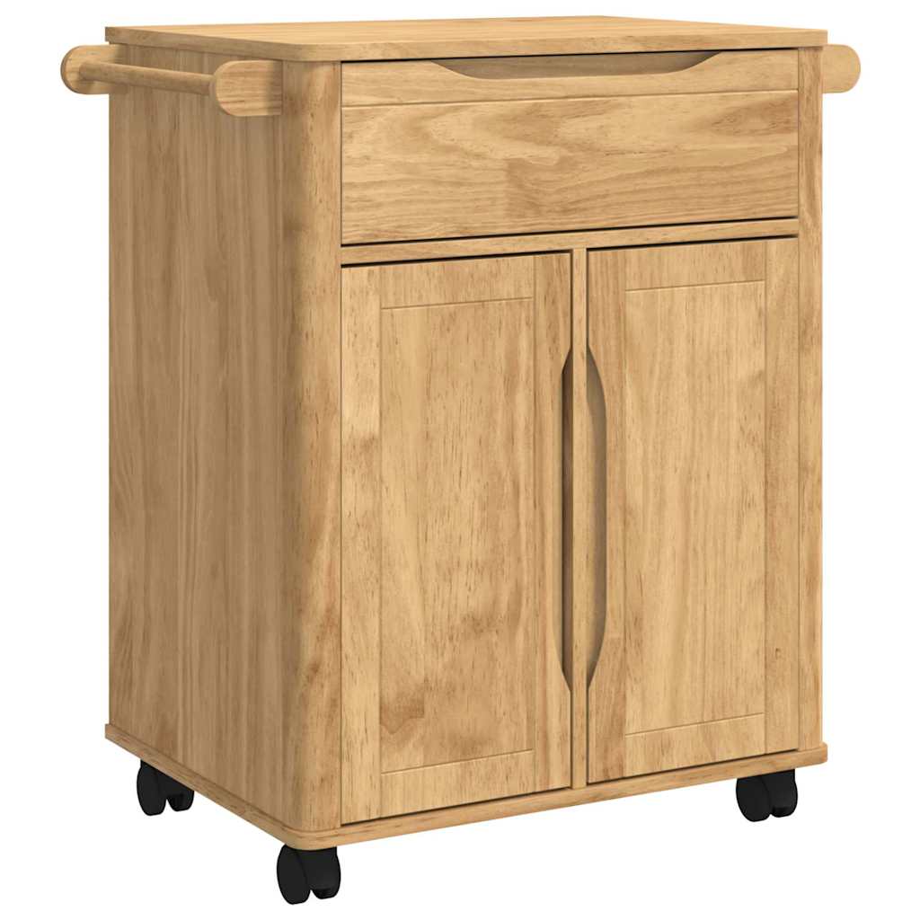 vidaXL Kitchen Trolley FLORO Wax Brown 72.5 x 45 x 80 cm
