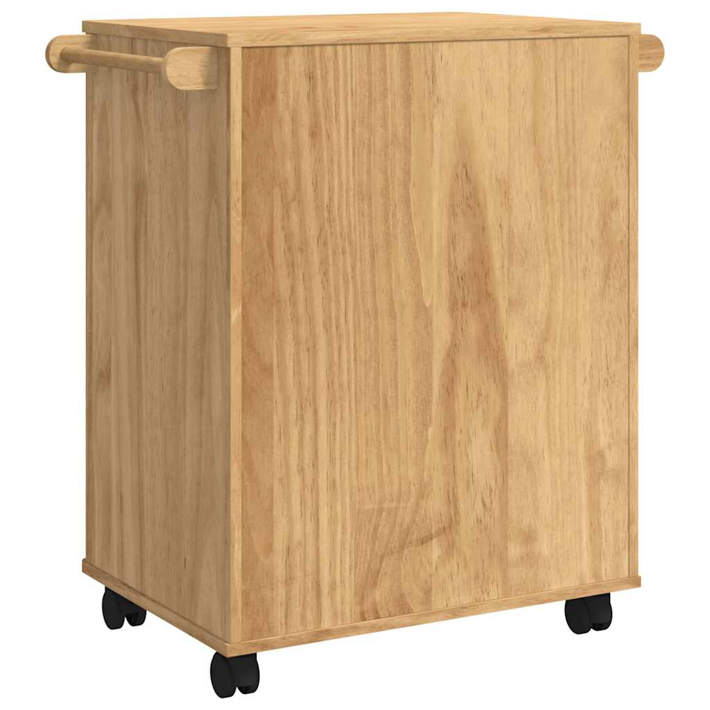 vidaXL Kitchen Trolley FLORO Wax Brown 72.5 x 45 x 80 cm