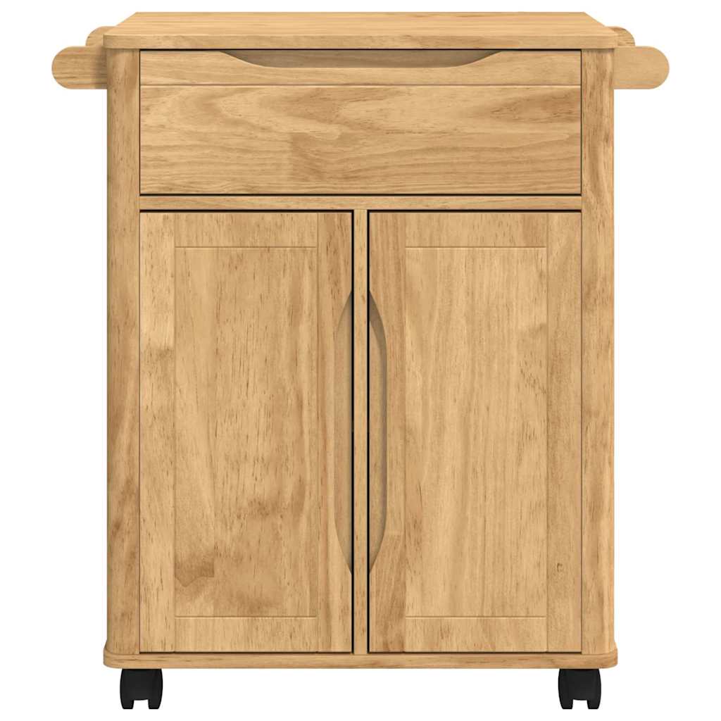 vidaXL Kitchen Trolley FLORO Wax Brown 72.5 x 45 x 80 cm