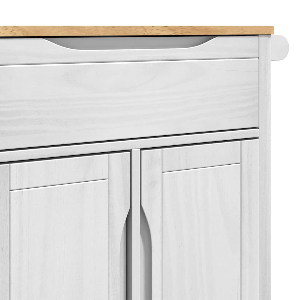 vidaXL Kitchen Trolley FLORO White 72.5 x 45 x 80 cm Solid Pine Wood