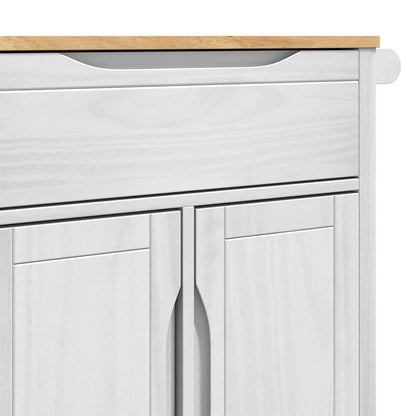 vidaXL Kitchen Trolley FLORO White 72.5 x 45 x 80 cm Solid Pine Wood