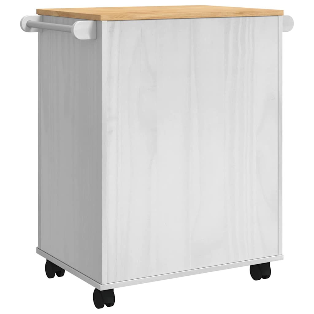 vidaXL Kitchen Trolley FLORO White 72.5 x 45 x 80 cm Solid Pine Wood
