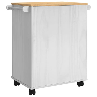 vidaXL Kitchen Trolley FLORO White 72.5 x 45 x 80 cm Solid Pine Wood