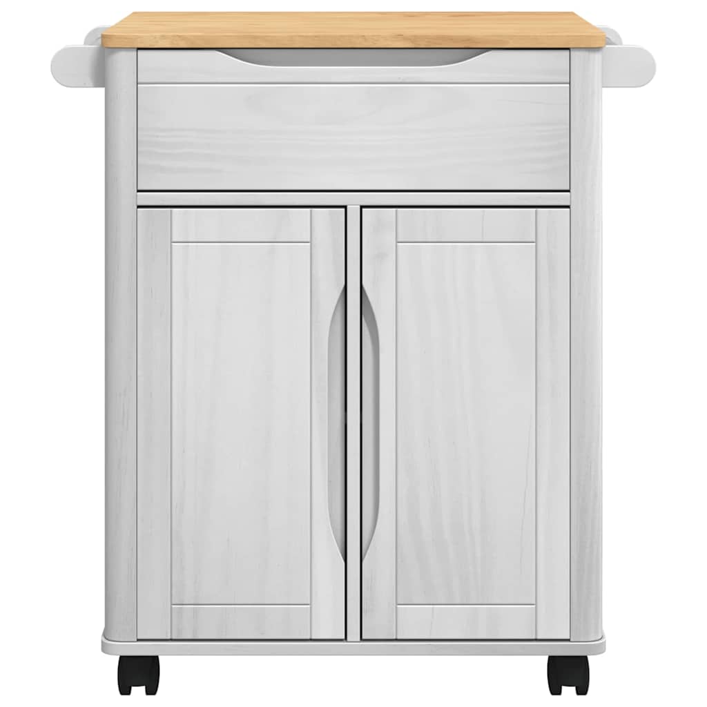 vidaXL Kitchen Trolley FLORO White 72.5 x 45 x 80 cm Solid Pine Wood