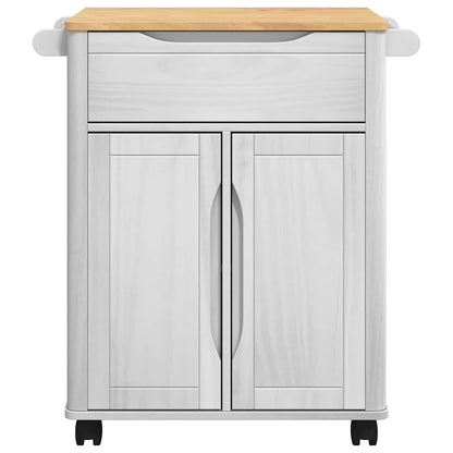 vidaXL Kitchen Trolley FLORO White 72.5 x 45 x 80 cm Solid Pine Wood