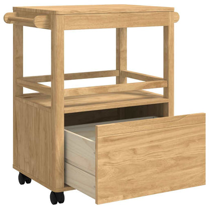 vidaXL Kitchen Trolley FLORO Wax Brown 72.5 x 45 x 80 cm