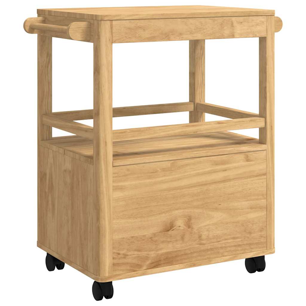vidaXL Kitchen Trolley FLORO Wax Brown 72.5 x 45 x 80 cm