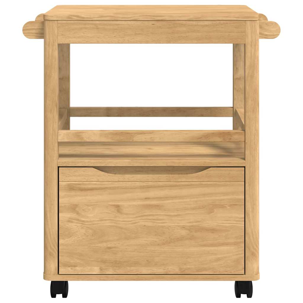 vidaXL Kitchen Trolley FLORO Wax Brown 72.5 x 45 x 80 cm