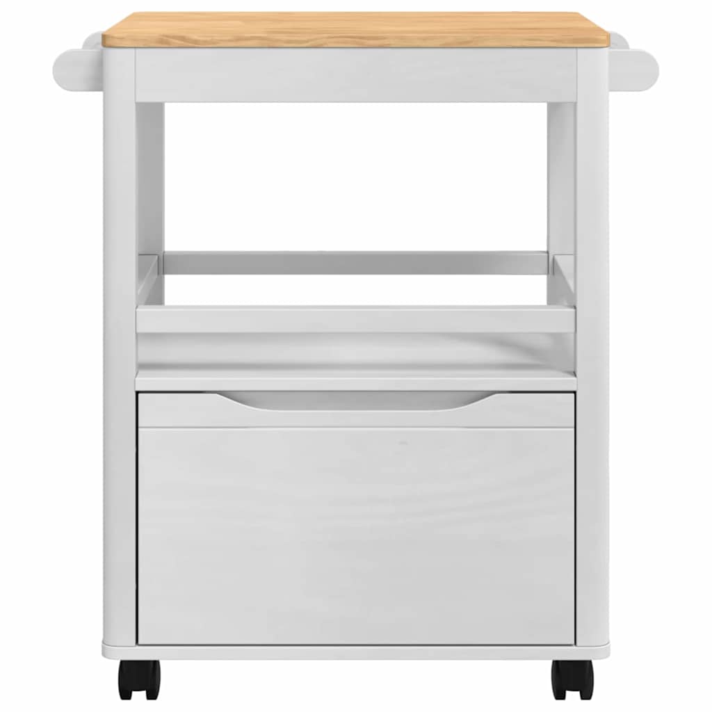 vidaXL Kitchen Trolley FLORO White 72.5 x 45 x 80 cm Solid Pine Wood
