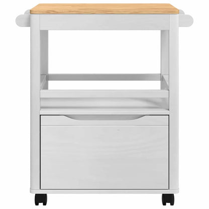 vidaXL Kitchen Trolley FLORO White 72.5 x 45 x 80 cm Solid Pine Wood