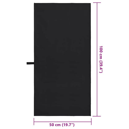 vidaXL Sports Towels 2 pcs Black 100 x 50 cm Polyester and polyamide