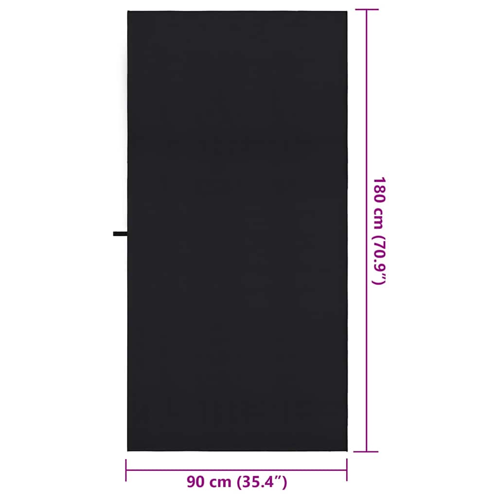 vidaXL Sports Towels 2 pcs Black 180 x 90 cm Polyester and polyamide