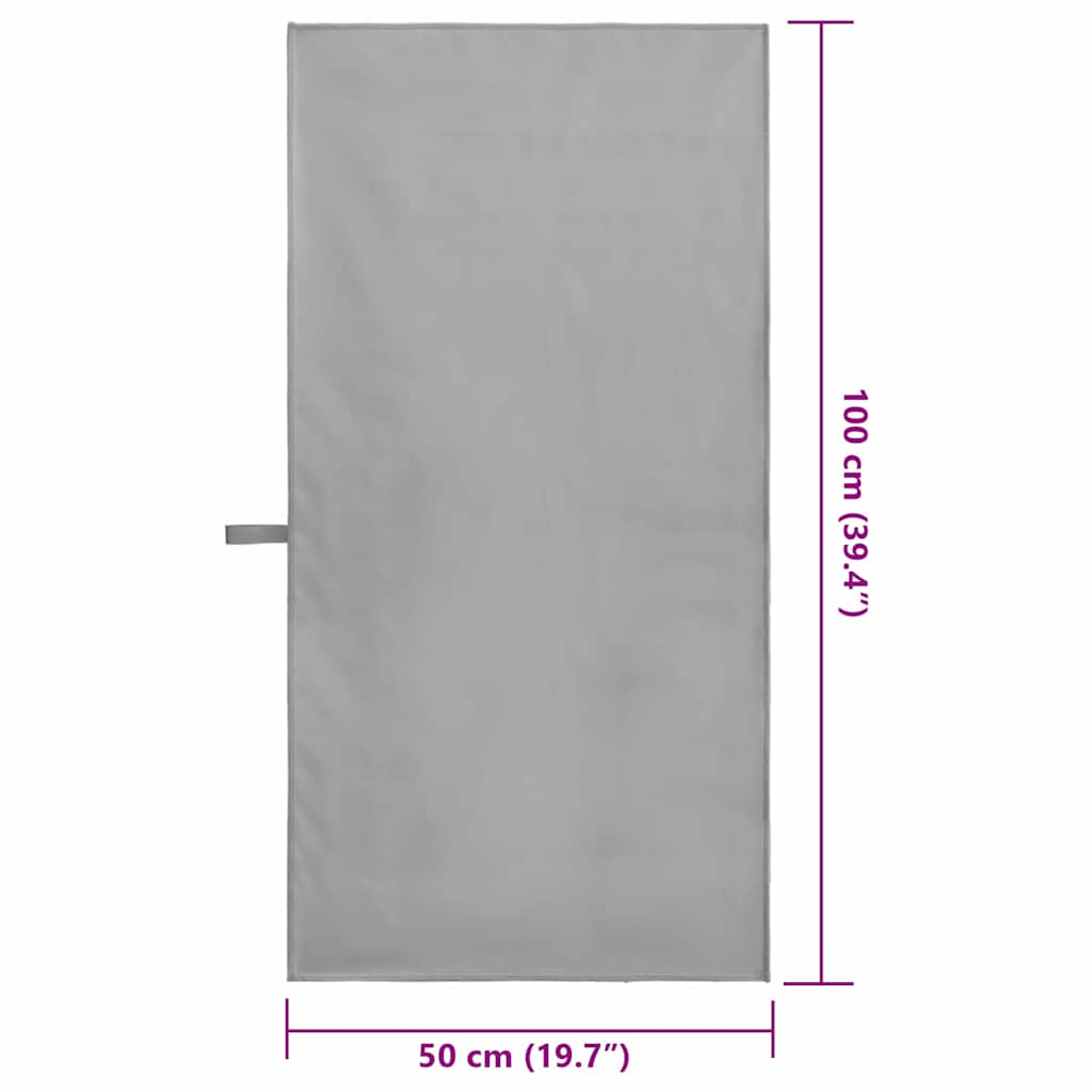 vidaXL Sports Towels 2 pcs Dark grey 100 x 50 cm