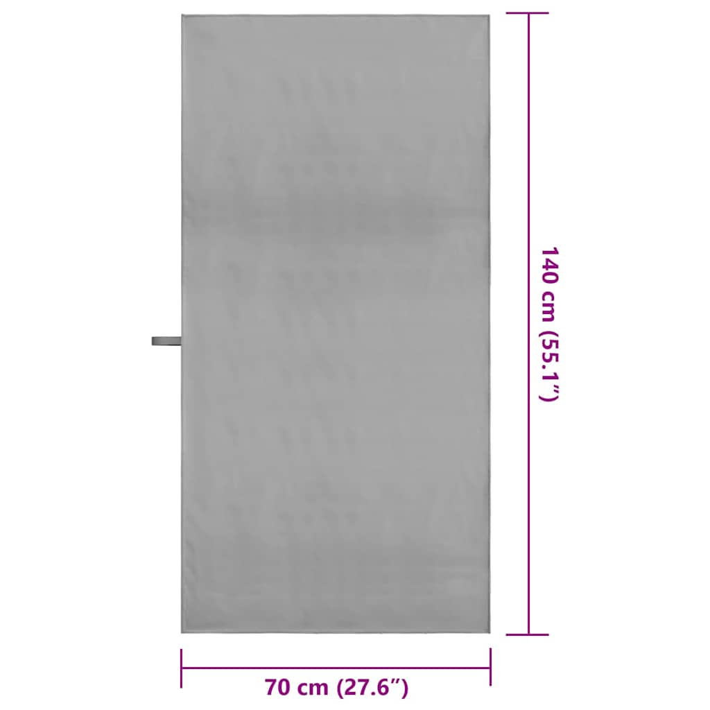 vidaXL Sports Towels 2 pcs Dark grey 140 x 70 cm