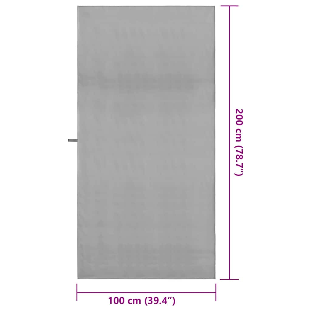 vidaXL Sports Towels 2 pcs Dark grey 200 x 100 cm