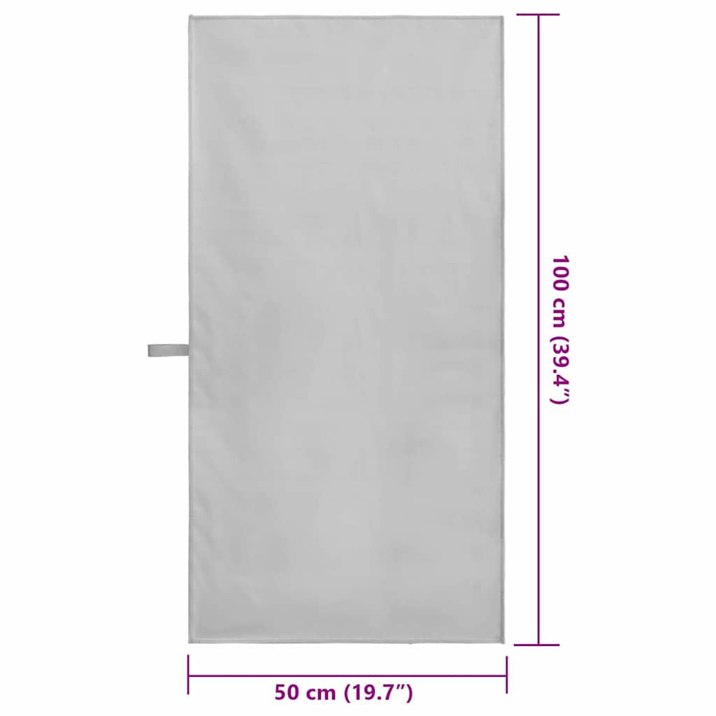 vidaXL Sports Towels 2 pcs Grey 100 x 50 cm Polyester and polyamide