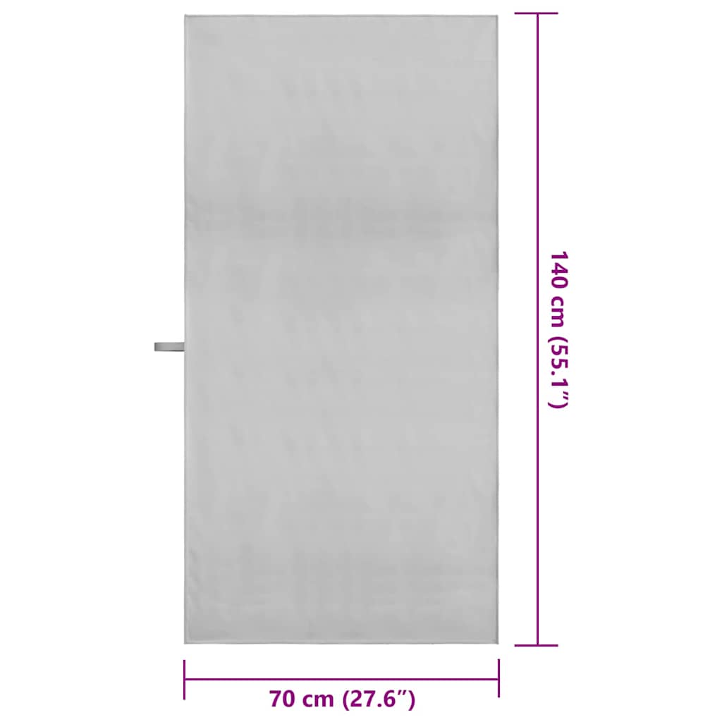vidaXL Sports Towels 2 pcs Grey 140 x 70 cm Polyester and polyamide