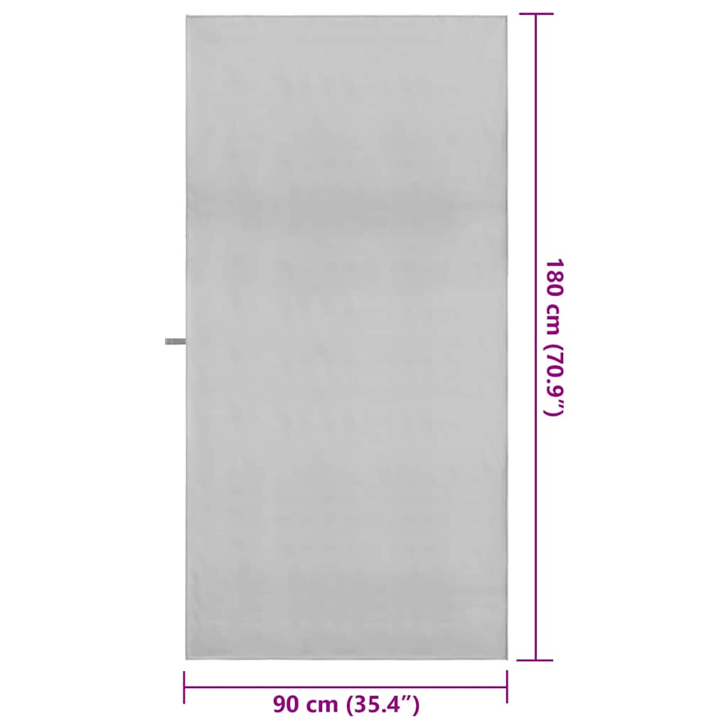 vidaXL Sports Towels 2 pcs Grey 180 x 90 cm Polyester and polyamide