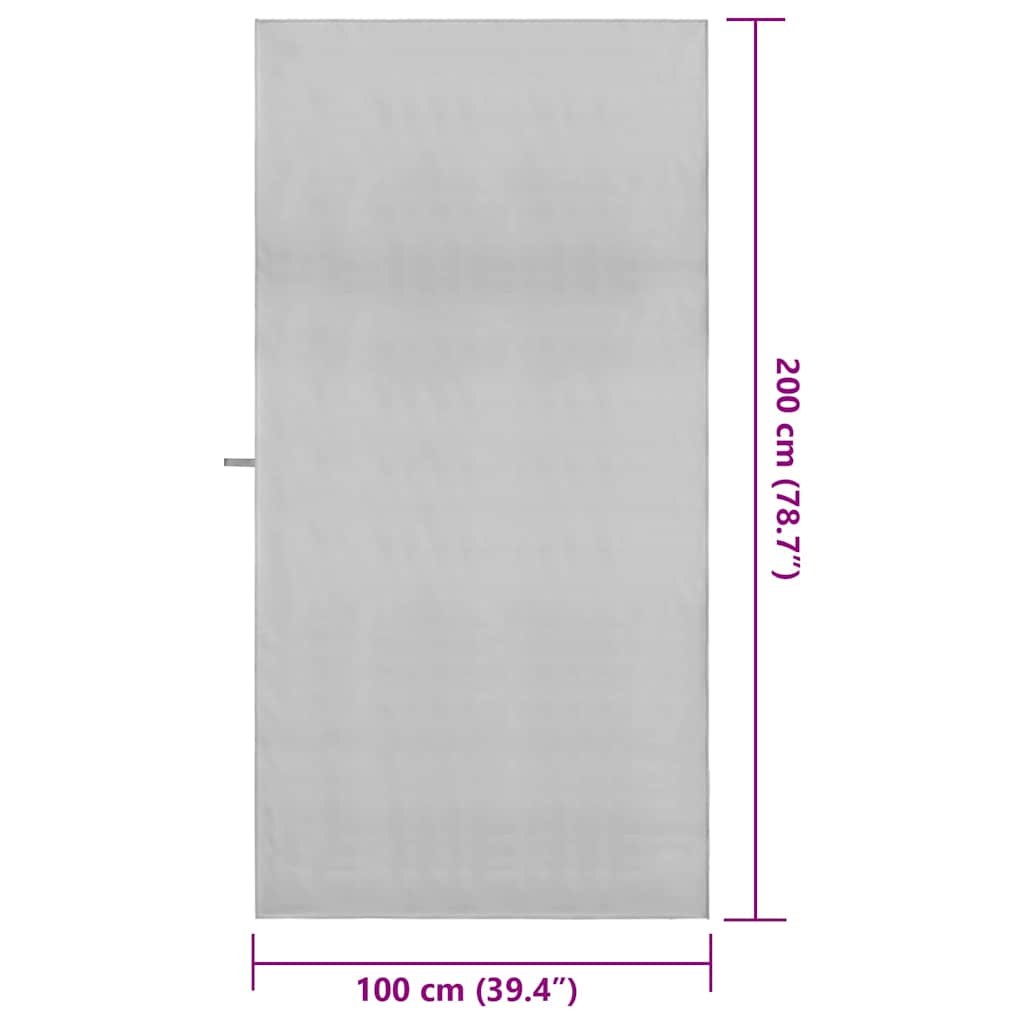 vidaXL Sports Towels 2 pcs Grey 200 x 100 cm Polyester and polyamide